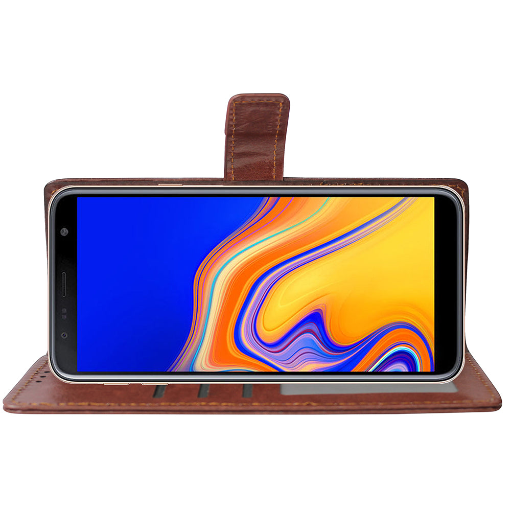Premium Wallet Flip Cover for Samsung Galaxy J4 Plus 4G