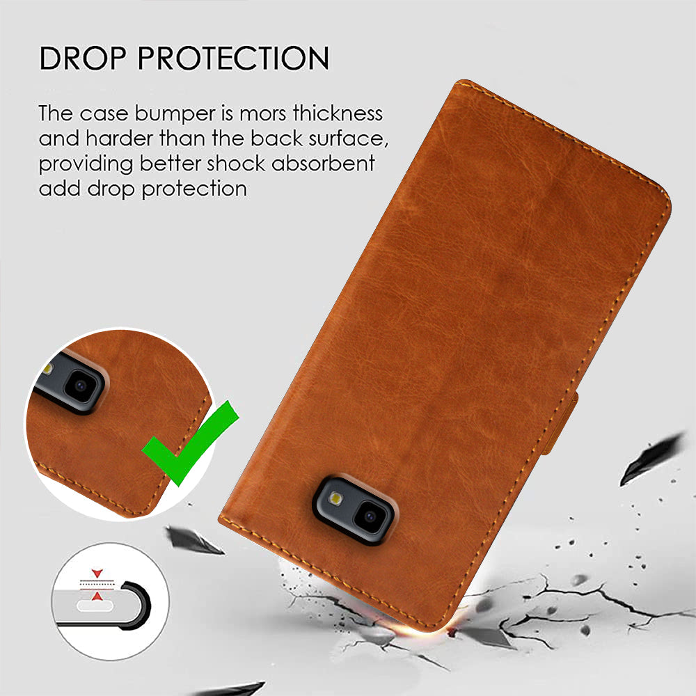 Premium Wallet Flip Cover for Samsung Galaxy J4 Plus 4G
