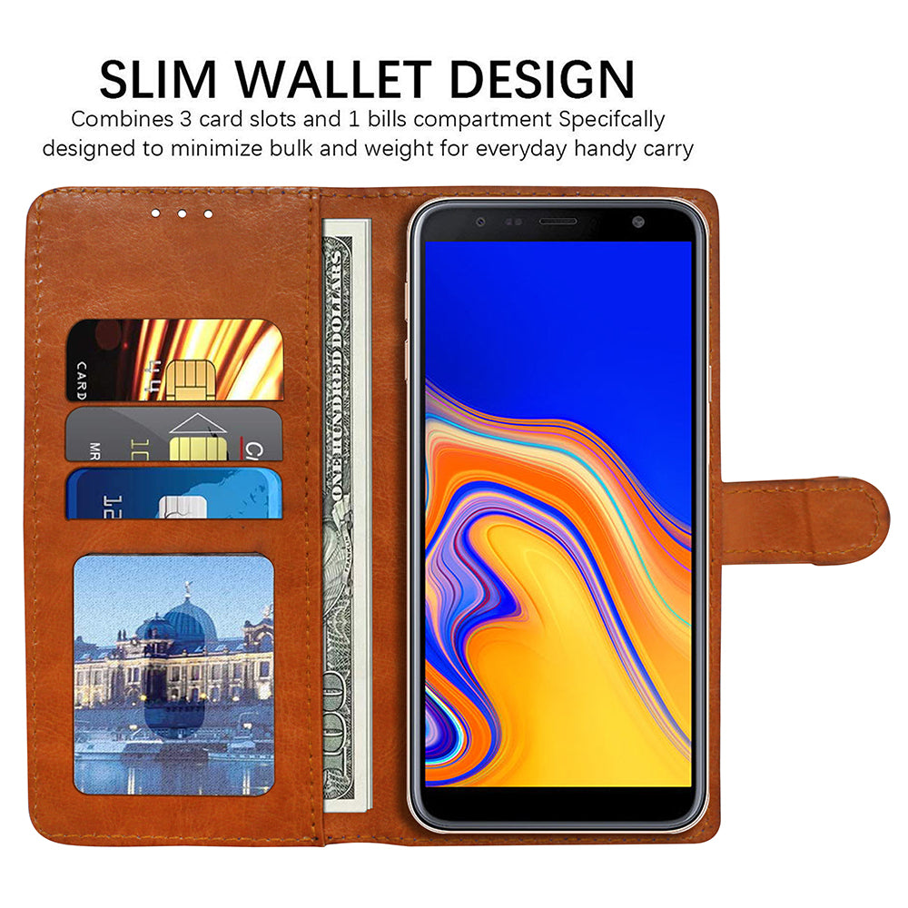 Premium Wallet Flip Cover for Samsung Galaxy J4 Plus 4G