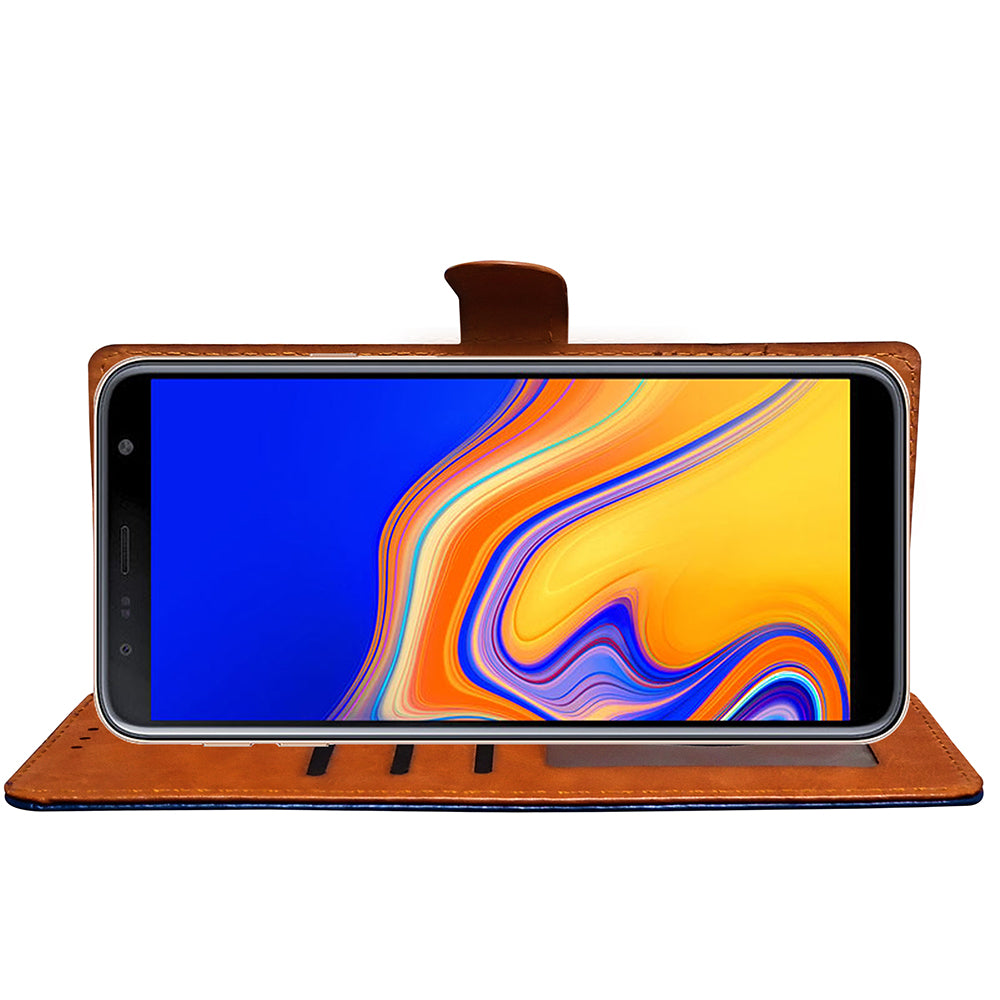 Premium Wallet Flip Cover for Samsung Galaxy J4 Plus 4G