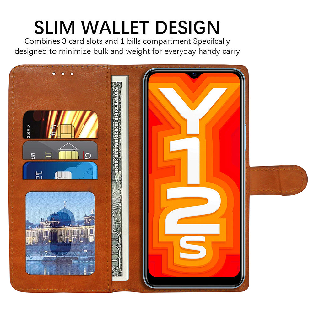 Premium Wallet Flip Cover for Vivo Y12s 4G / Y20G 4G