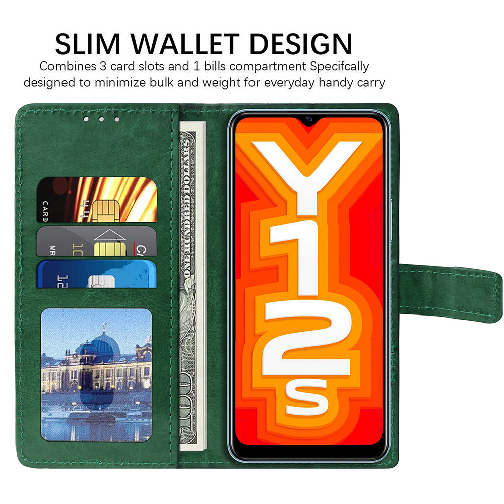 Premium Wallet Flip Cover for Vivo Y12s 4G / Y20G 4G