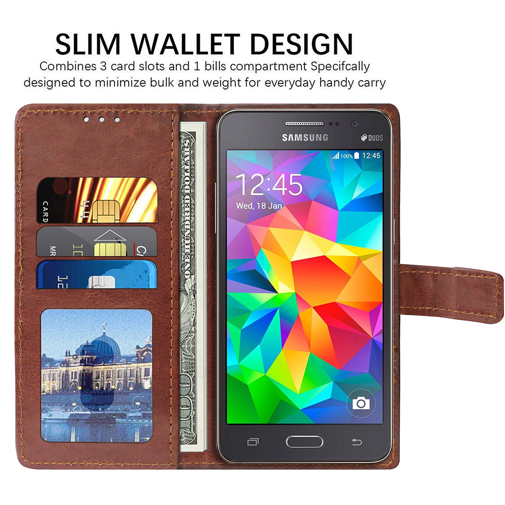 Premium Wallet Flip Cover for Samsung Galaxy Grand Prime G5308 4G