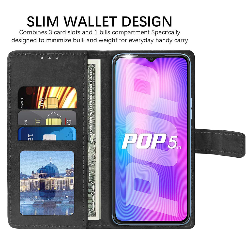 Premium Wallet Flip Cover for Tecno Pop 5 Lite 4G