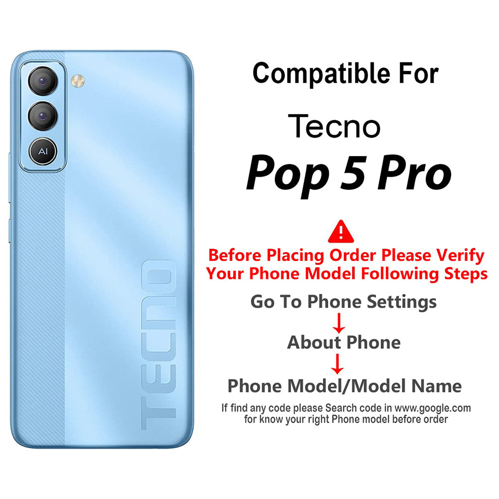 Premium Wallet Flip Cover for Tecno Pop 5 Lite 4G