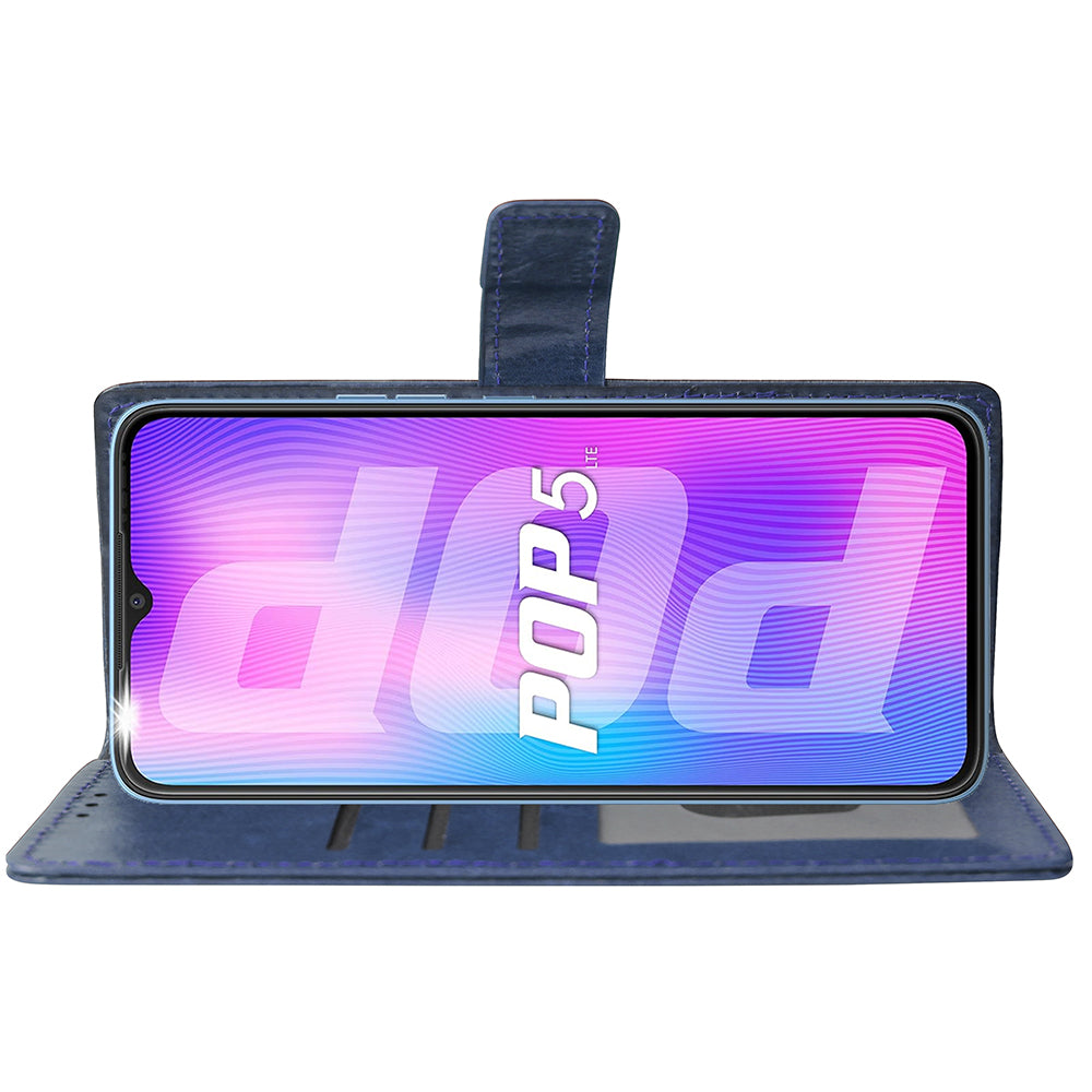Premium Wallet Flip Cover for Tecno Pop 5 Lite 4G