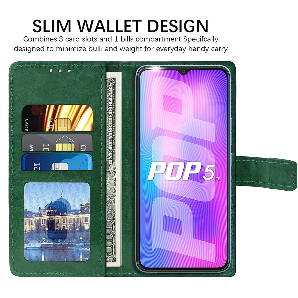 Premium Wallet Flip Cover for Tecno Pop 5 Lite 4G