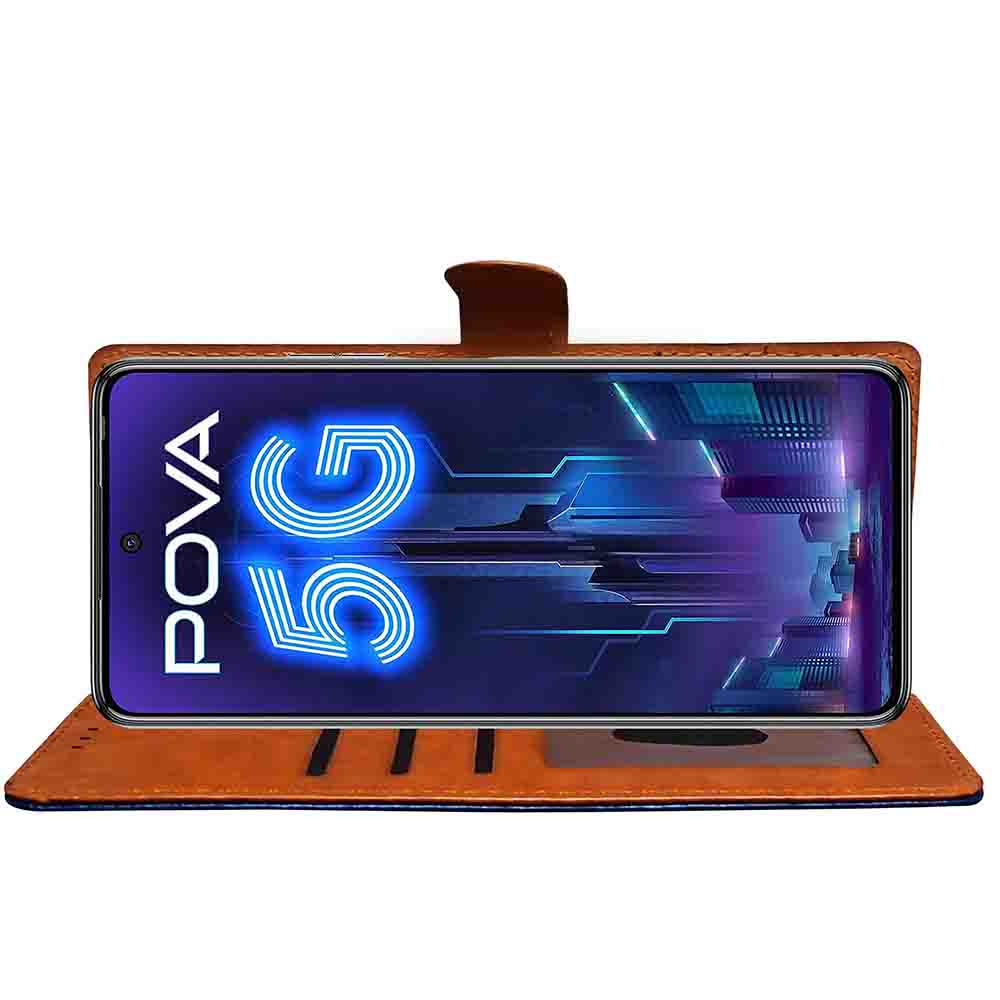 Premium Wallet Flip Cover for Tecno Pova 5G