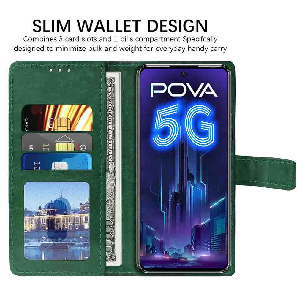 Premium Wallet Flip Cover for Tecno Pova 5G