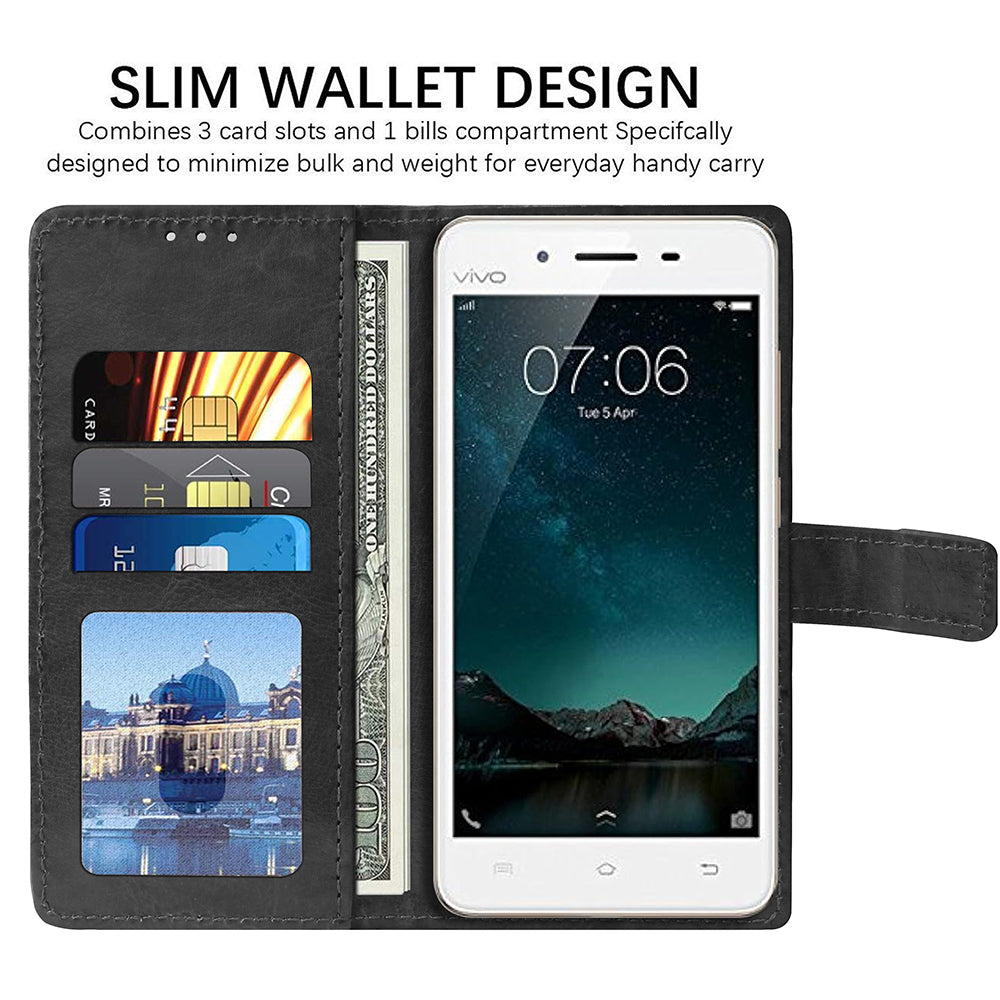 Premium Wallet Flip Cover for Vivo V3 4G