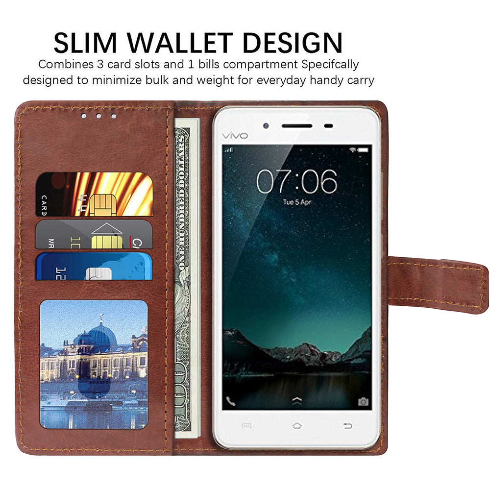 Premium Wallet Flip Cover for Vivo V3 4G