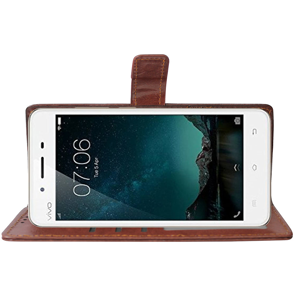 Premium Wallet Flip Cover for Vivo V3 4G