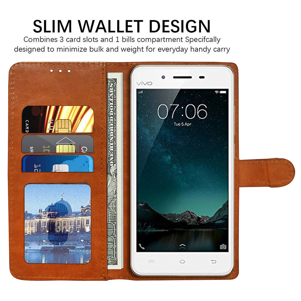 Premium Wallet Flip Cover for Vivo V3 4G