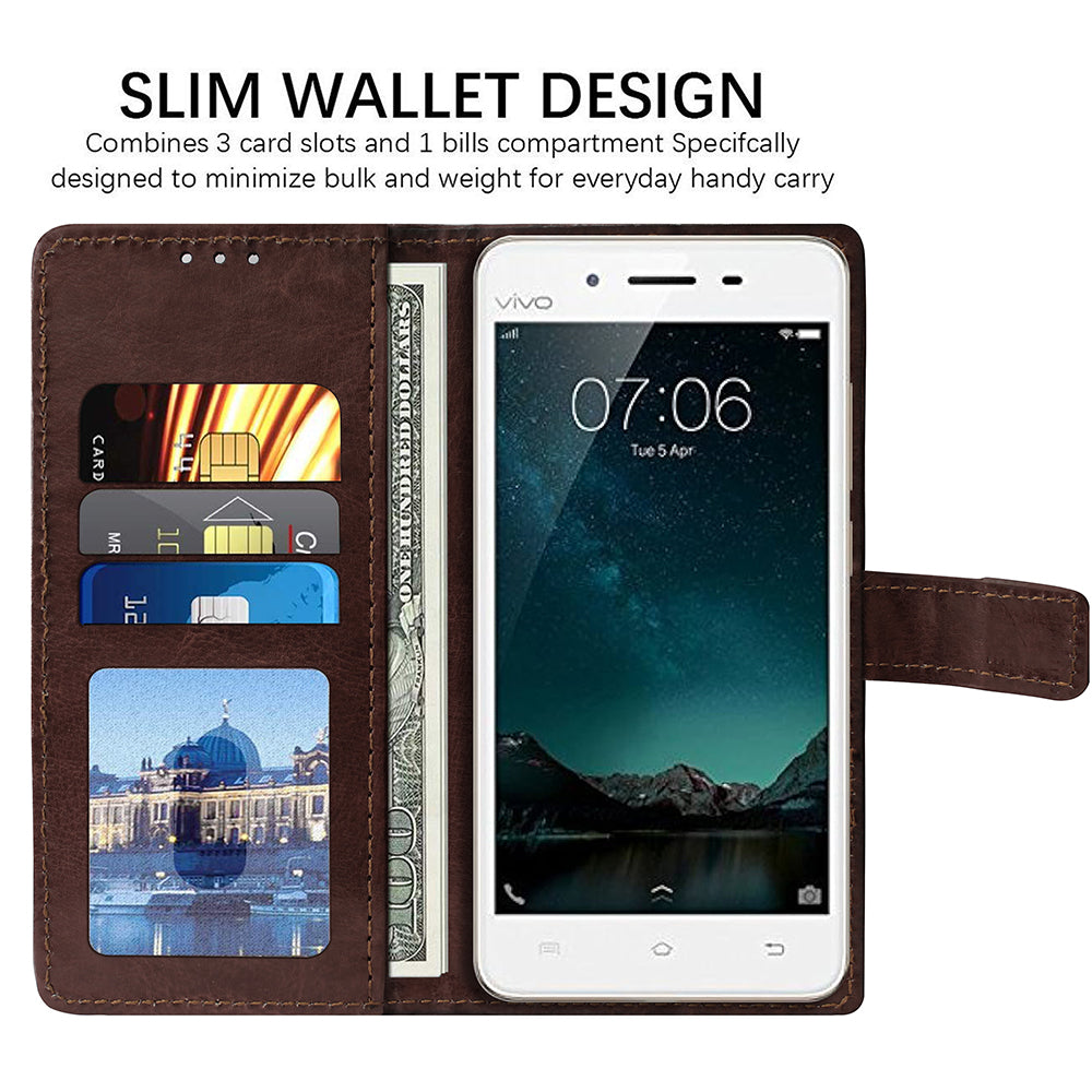 Premium Wallet Flip Cover for Vivo V3 4G