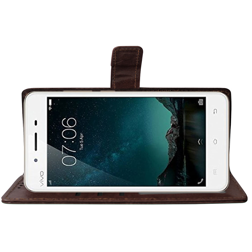 Premium Wallet Flip Cover for Vivo V3 4G