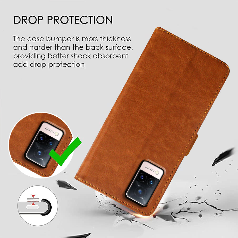 Premium Wallet Flip Cover for Vivo V21 4G