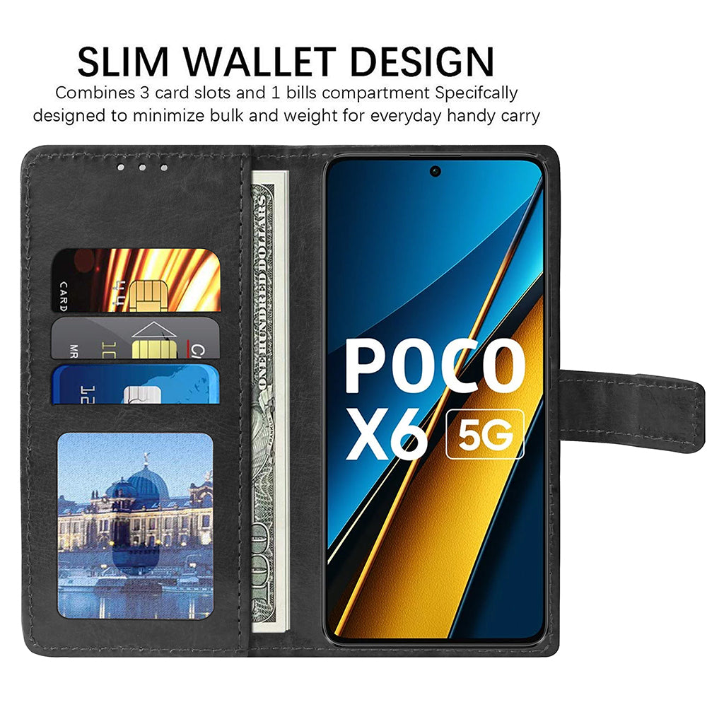 Premium Wallet Flip Cover for Poco X6 5G