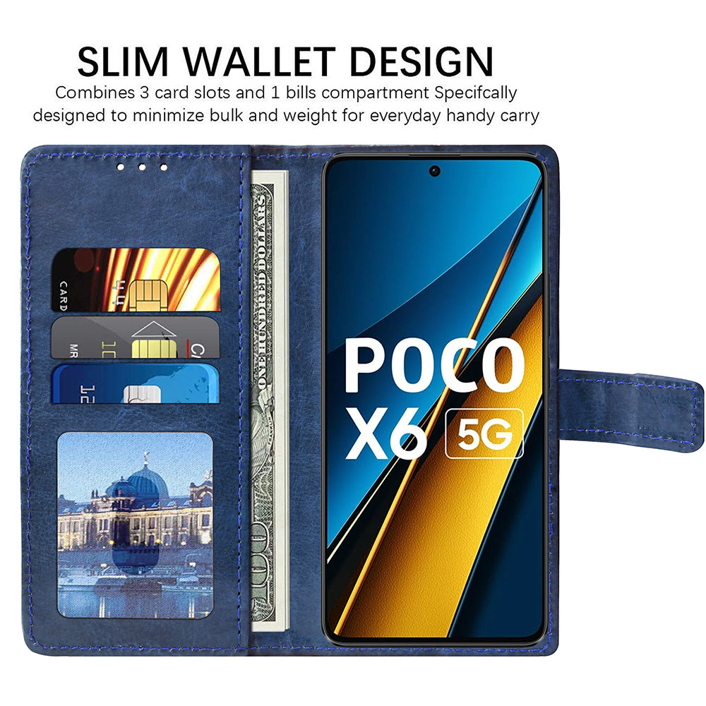 Premium Wallet Flip Cover for Poco X6 5G