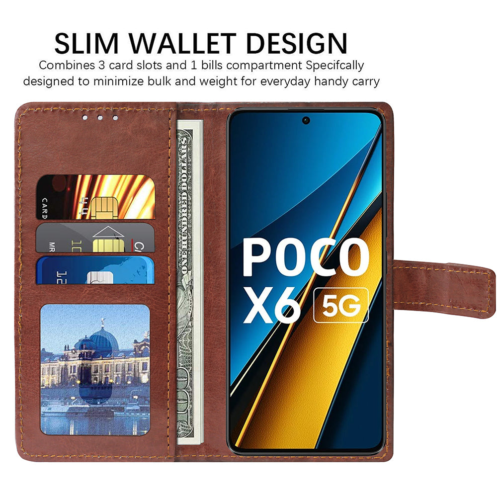 Premium Wallet Flip Cover for Poco X6 5G