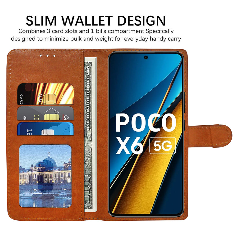 Premium Wallet Flip Cover for Poco X6 5G