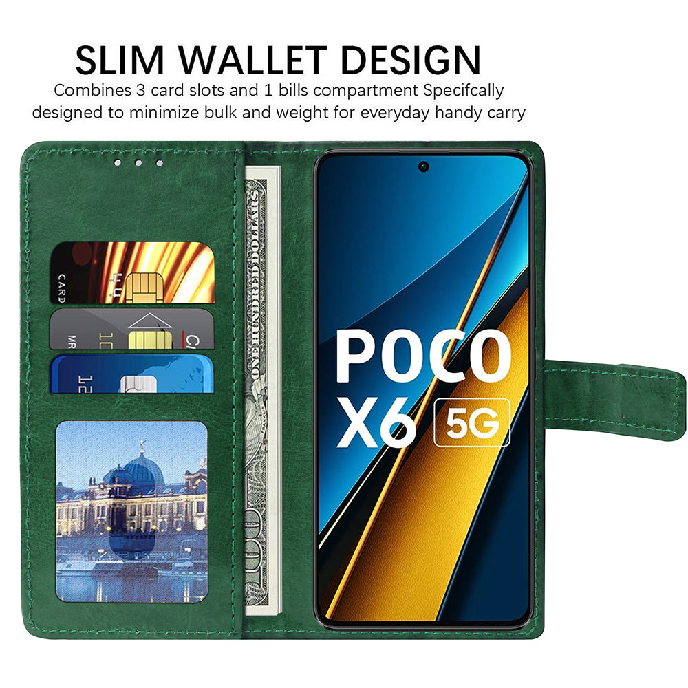 Premium Wallet Flip Cover for Poco X6 5G