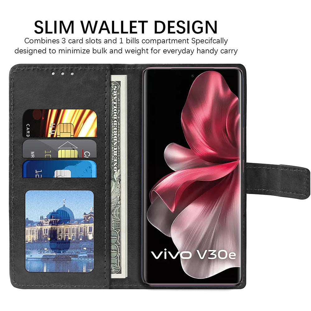 Premium Wallet Flip Cover for Vivo V30e 5G