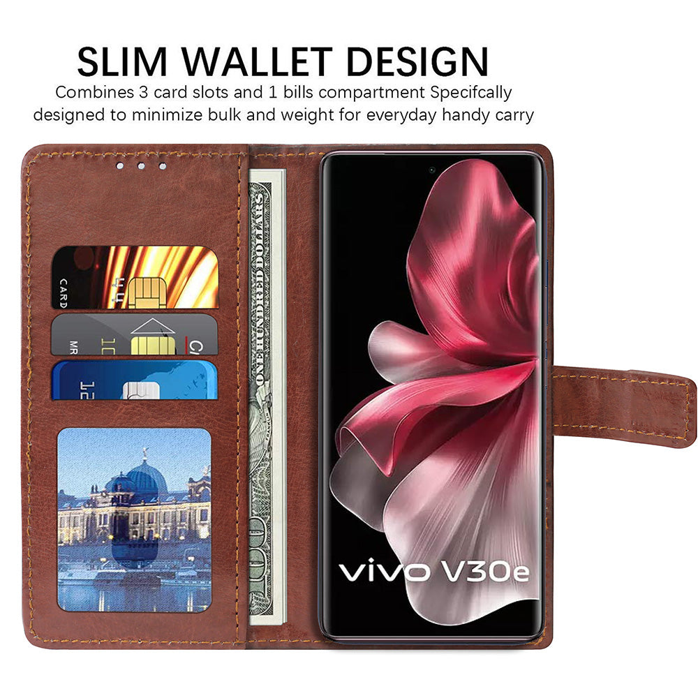 Premium Wallet Flip Cover for Vivo V30e 5G