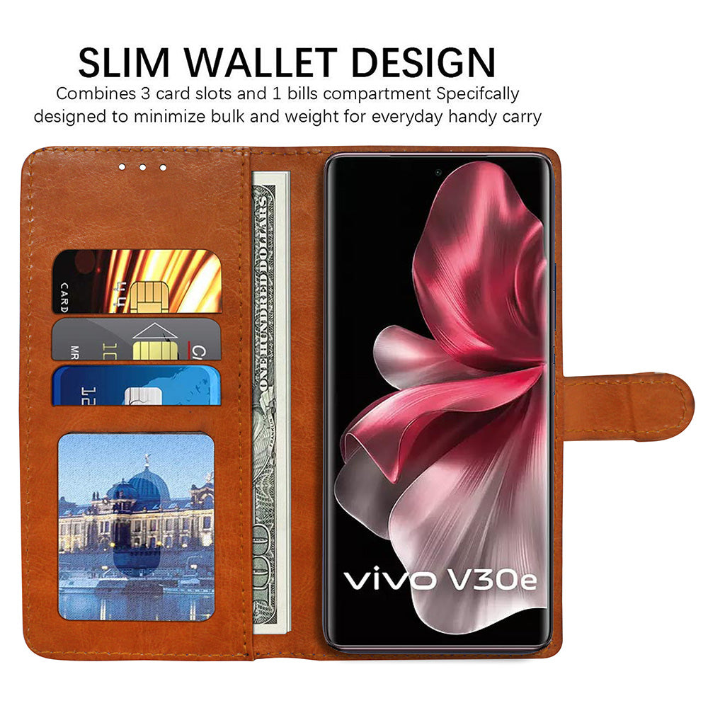 Premium Wallet Flip Cover for Vivo V30e 5G