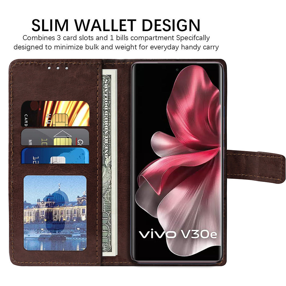 Premium Wallet Flip Cover for Vivo V30e 5G