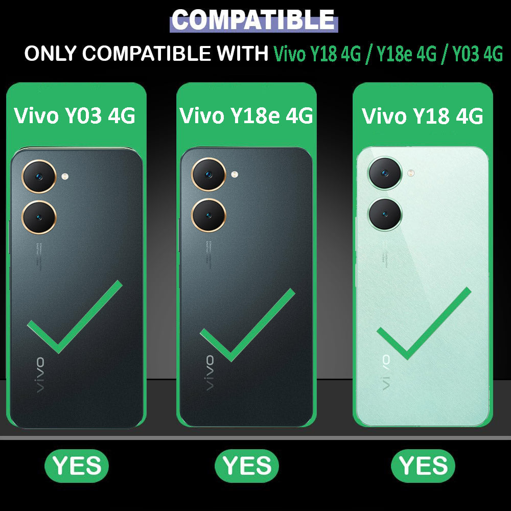 Premium Wallet Flip Cover for Vivo Y18 4G / Y18e 4G / Y03 4G / T3 Lite 5G / Z9 Lite 5G