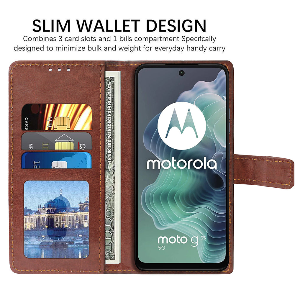 Premium Wallet Flip Cover for Motorola Moto G35 5G