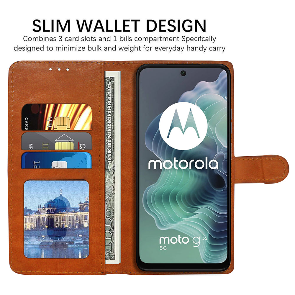 Premium Wallet Flip Cover for Motorola Moto G35 5G