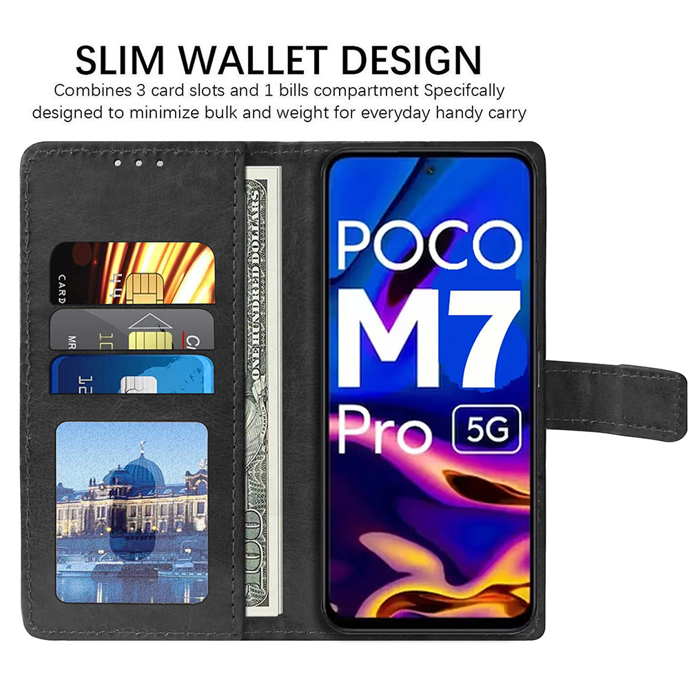 Premium Wallet Flip Cover for Poco M7 Pro 5G