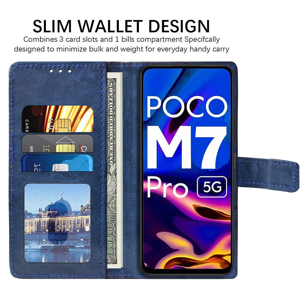 Premium Wallet Flip Cover for Poco M7 Pro 5G