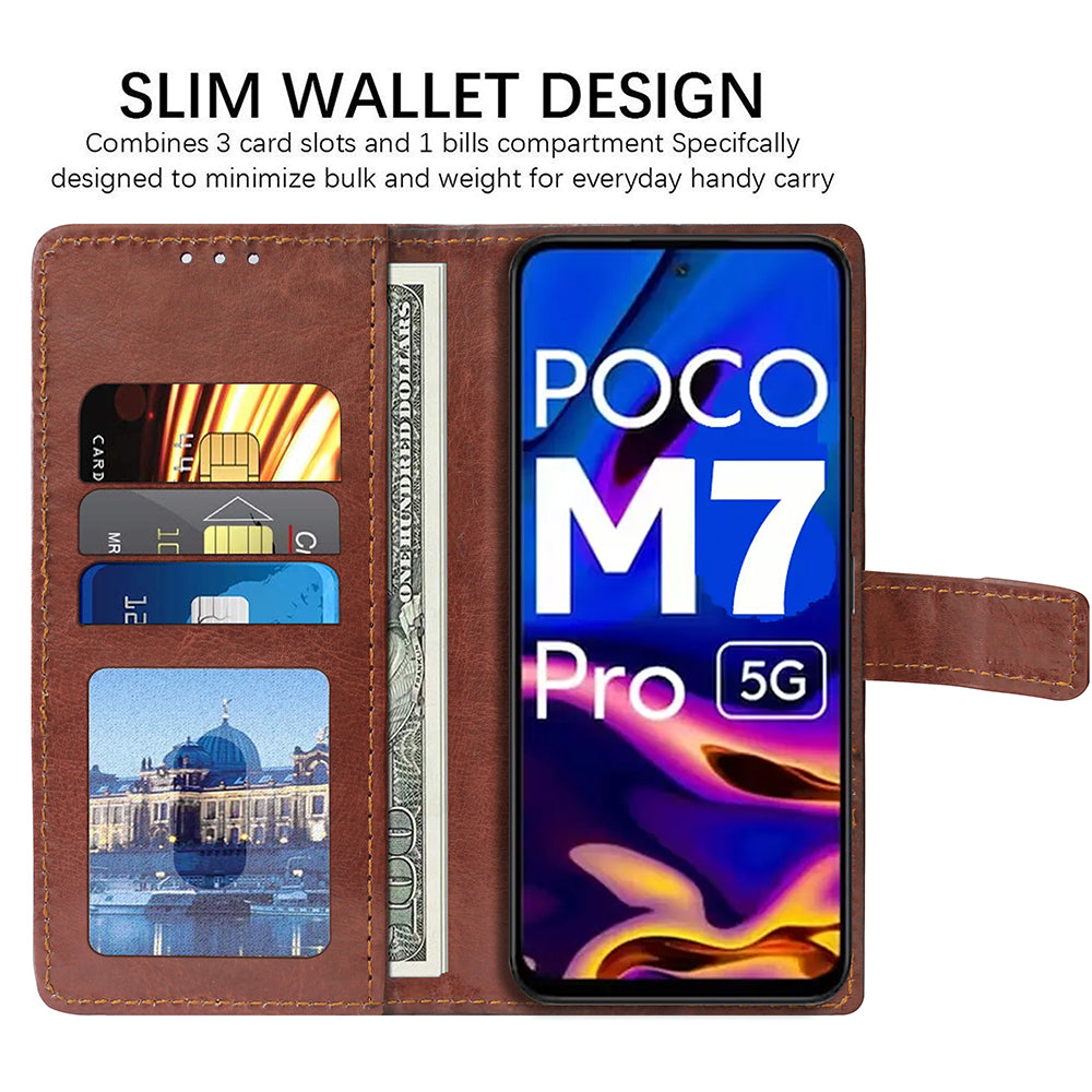 Premium Wallet Flip Cover for Poco M7 Pro 5G