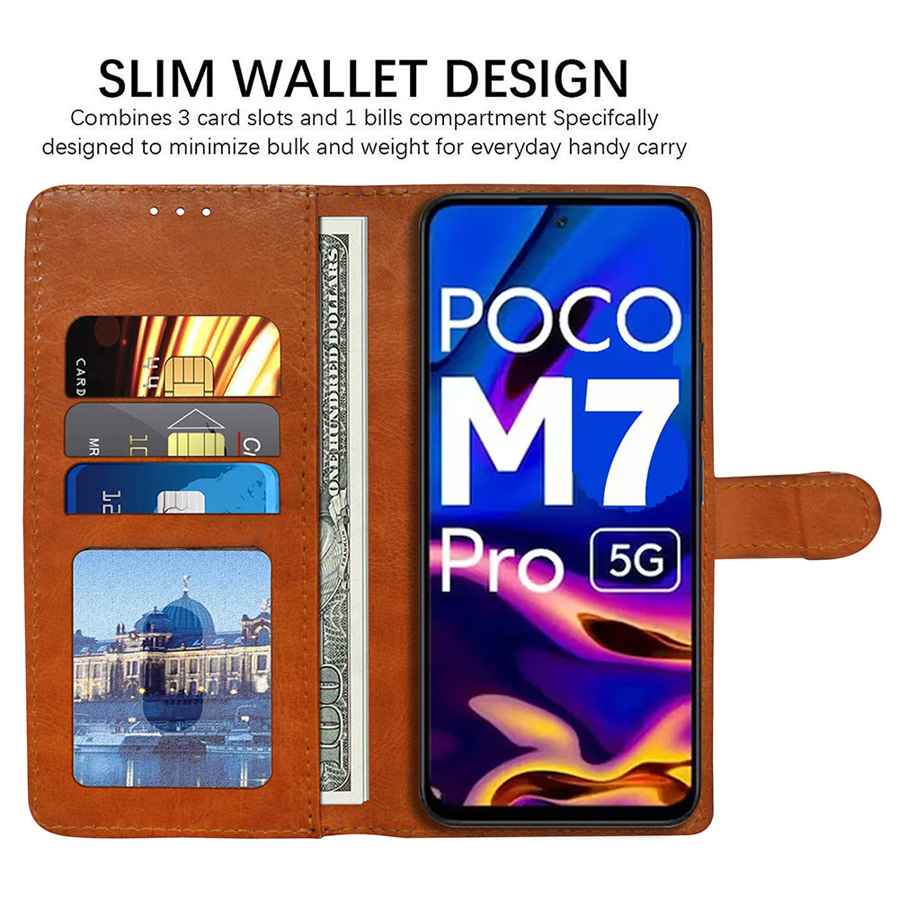 Premium Wallet Flip Cover for Poco M7 Pro 5G