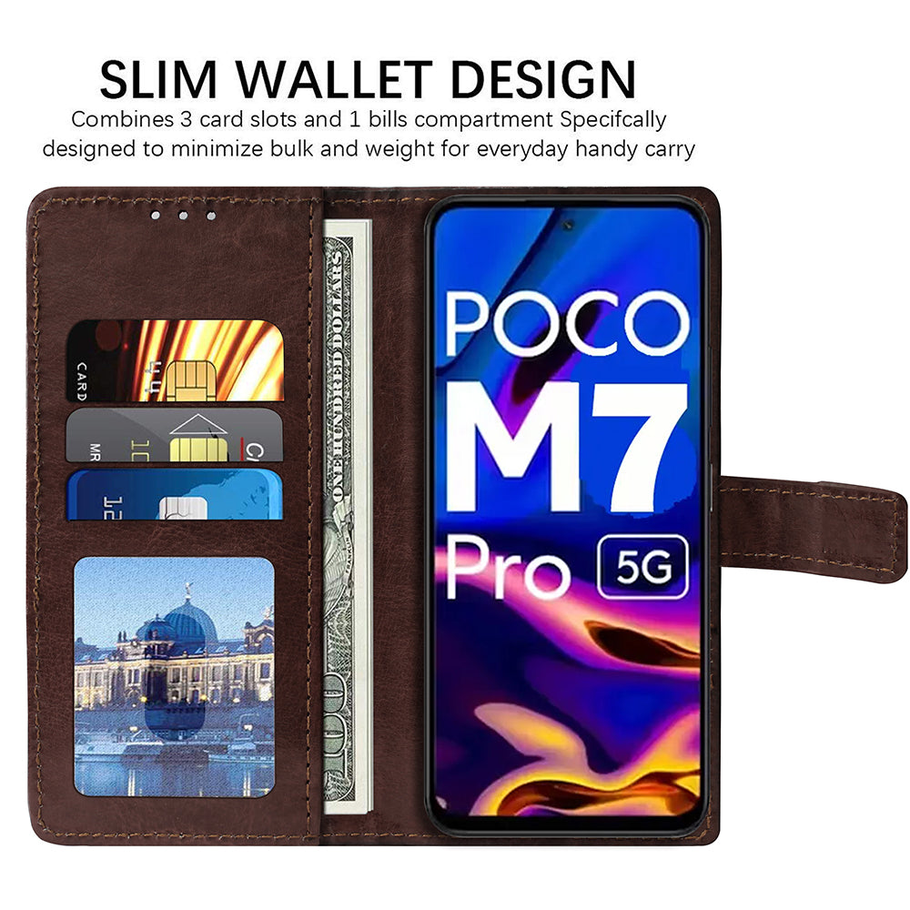 Premium Wallet Flip Cover for Poco M7 Pro 5G