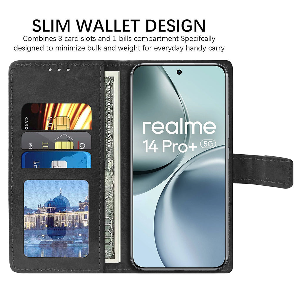 Premium Wallet Flip Cover for Realme 14 Pro Plus 5G