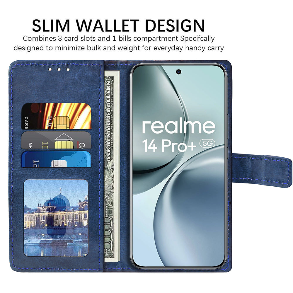 Premium Wallet Flip Cover for Realme 14 Pro Plus 5G