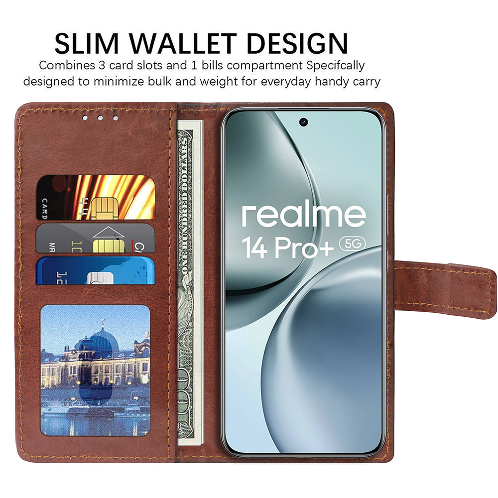 Premium Wallet Flip Cover for Realme 14 Pro Plus 5G