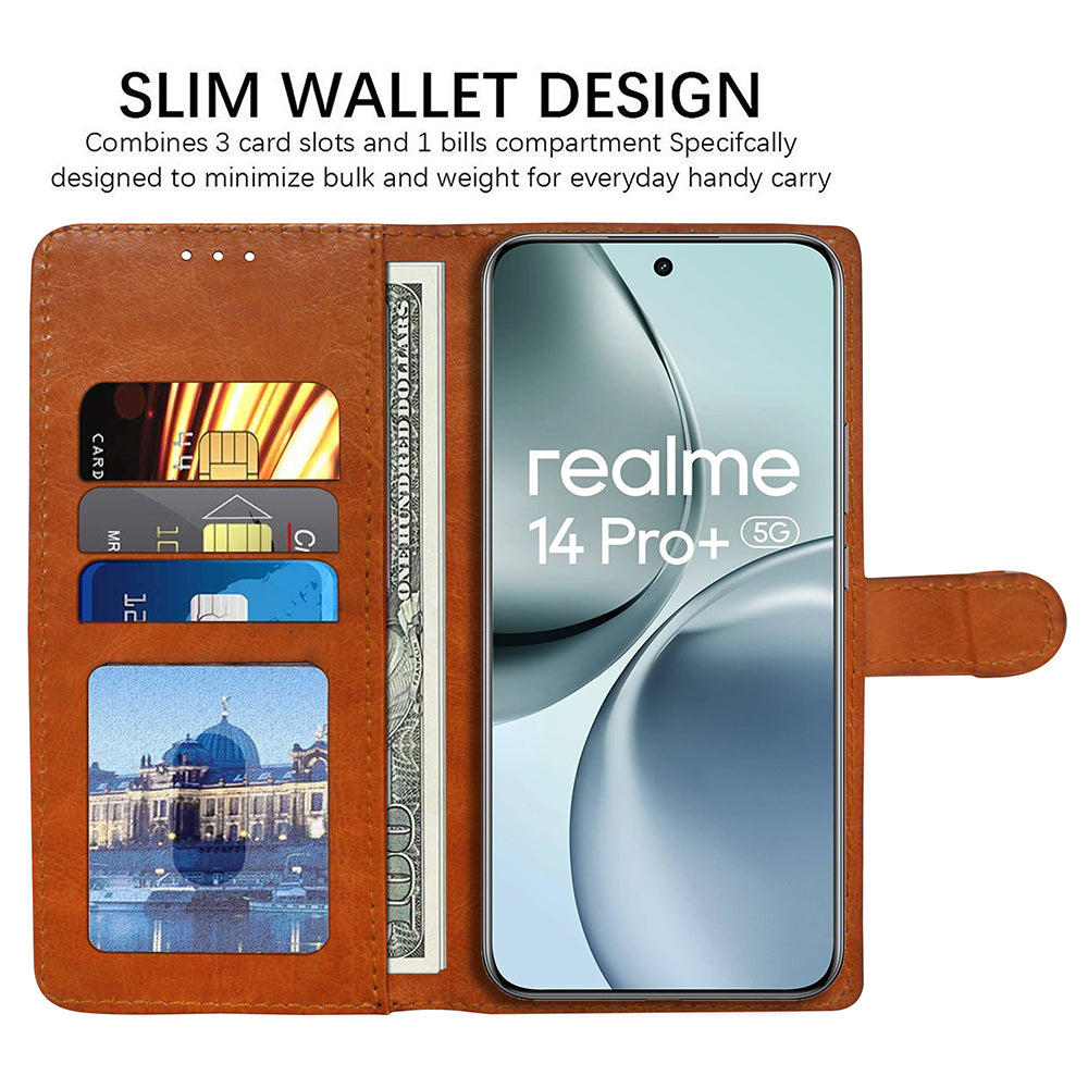 Premium Wallet Flip Cover for Realme 14 Pro Plus 5G