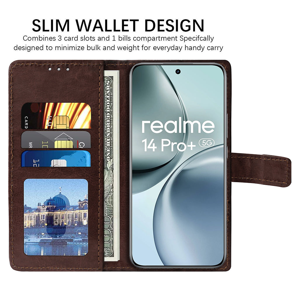 Premium Wallet Flip Cover for Realme 14 Pro Plus 5G