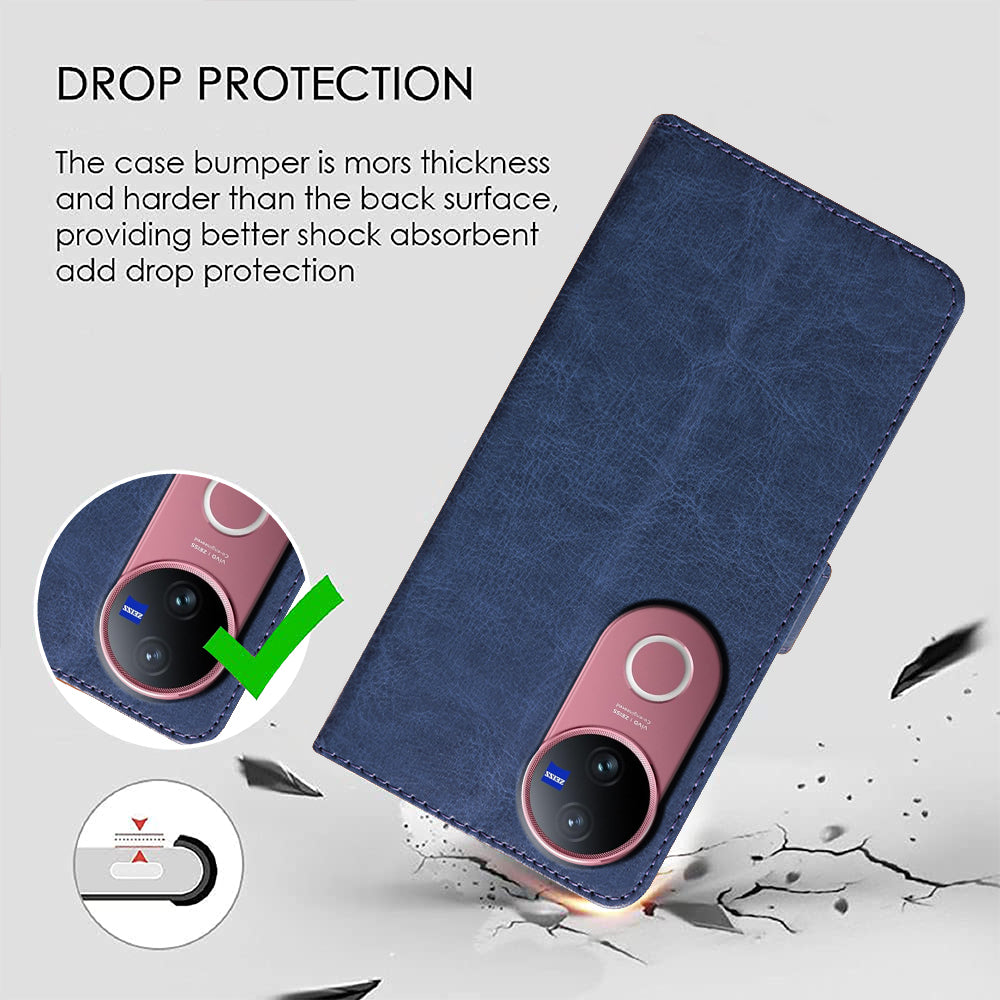 Premium Wallet Flip Cover for Vivo V50 5G / V50e 5G