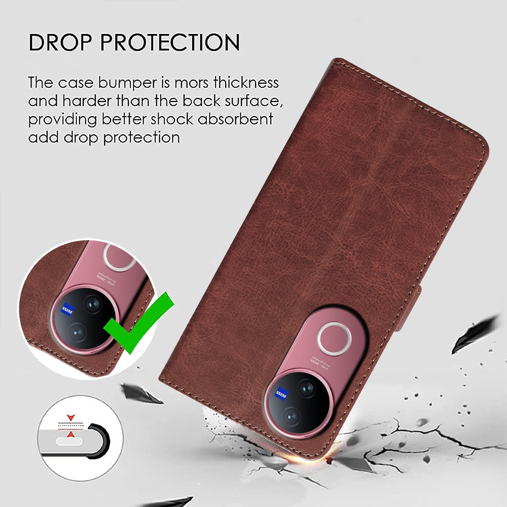 Premium Wallet Flip Cover for Vivo V50 5G / V50e 5G
