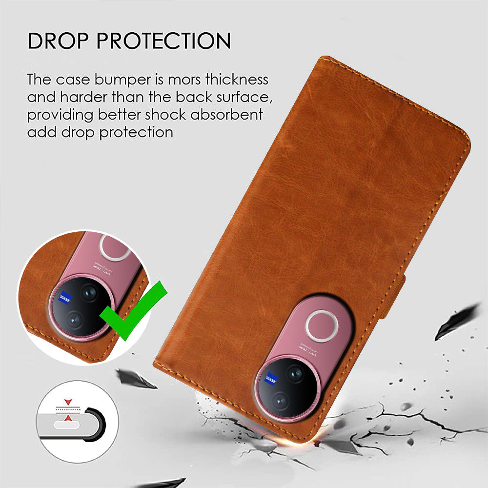 Premium Wallet Flip Cover for Vivo V50 5G / V50e 5G