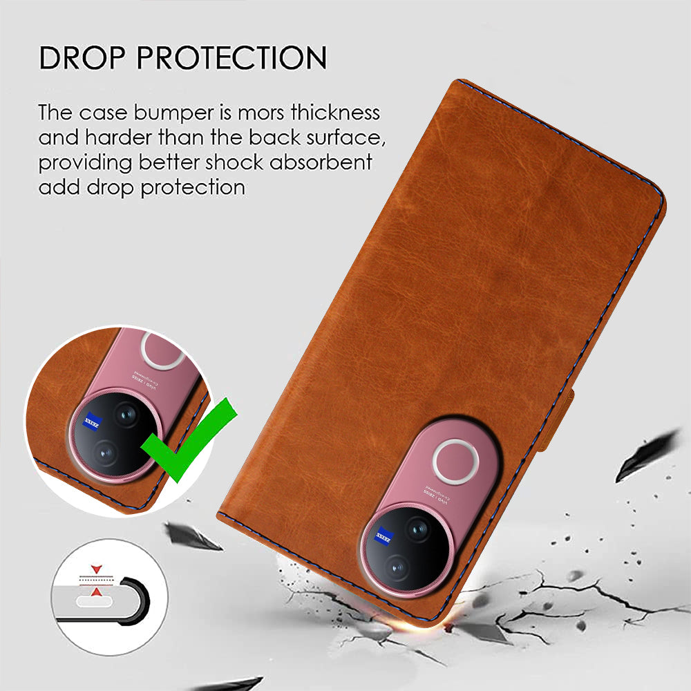Premium Wallet Flip Cover for Vivo V50 5G / V50e 5G