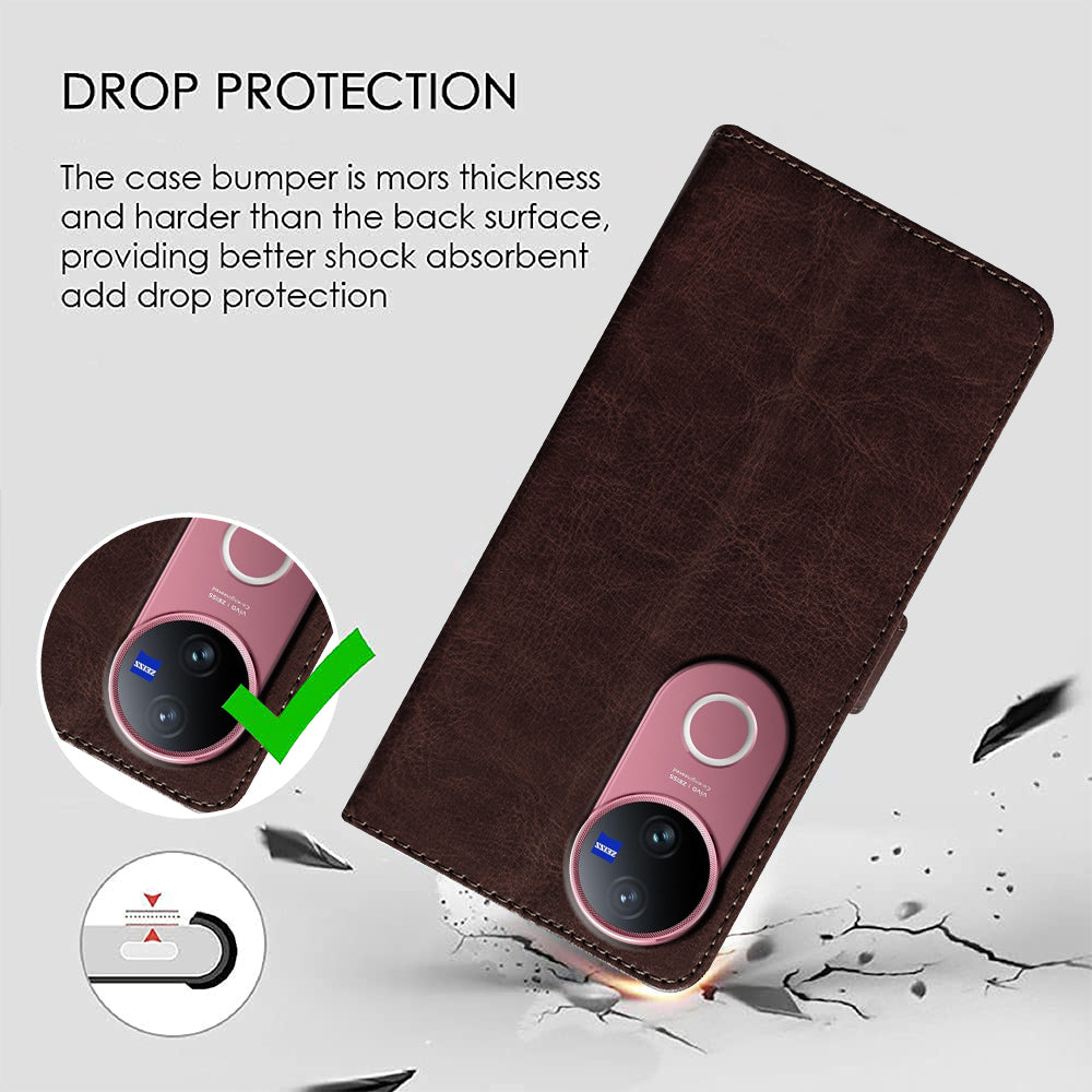 Premium Wallet Flip Cover for Vivo V50 5G / V50e 5G