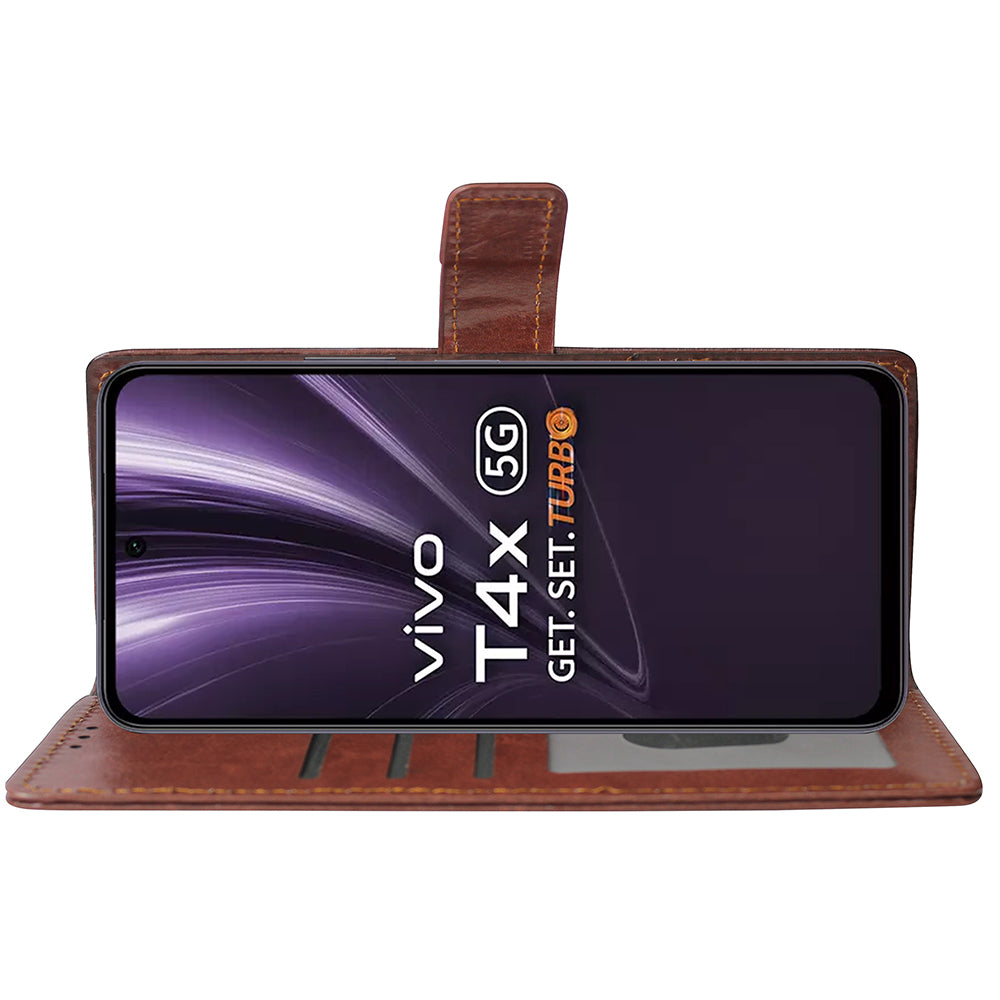Premium Wallet Flip Cover for Vivo T4x 5G