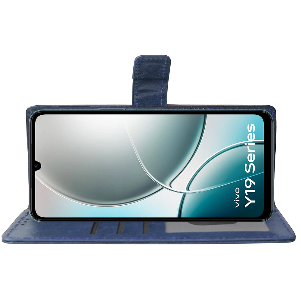 Premium Wallet Flip Cover for Vivo Y19e 4G