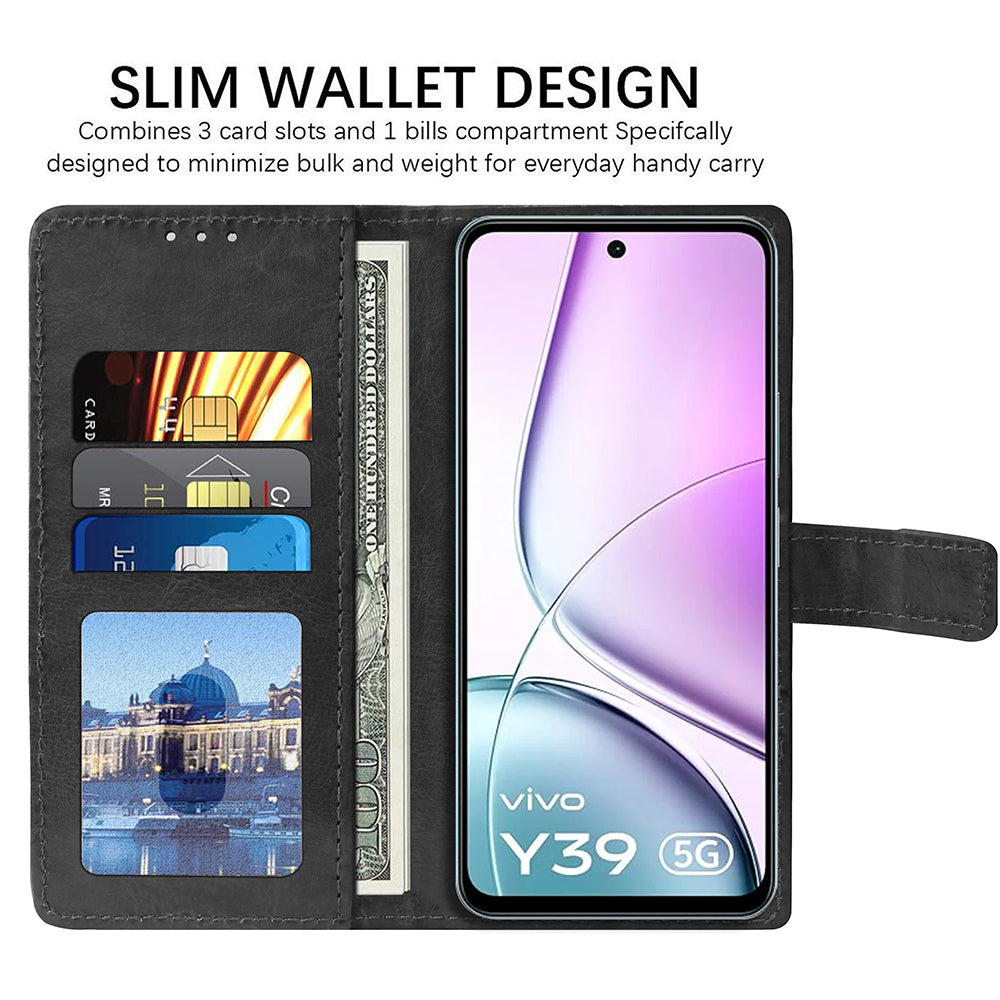 Premium Wallet Flip Cover for Vivo Y39 5G / Y300i 5G